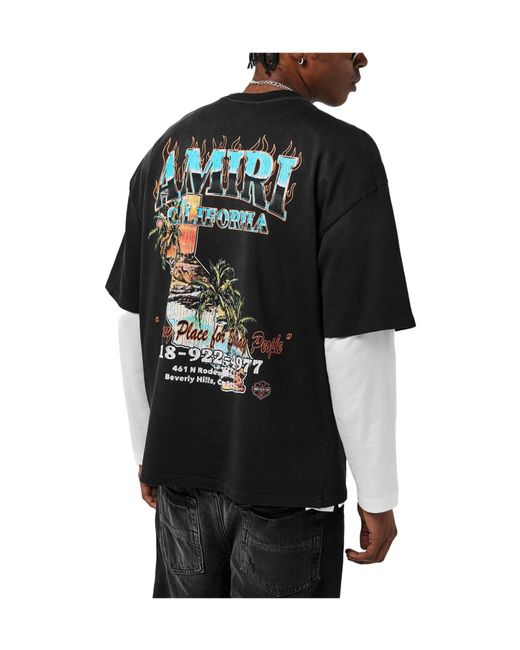 Amiri Black Sunny Os Tee for men