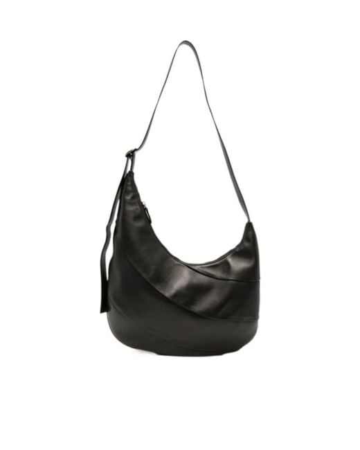 Hereu Black Fiblo Leather Shoulder Bag