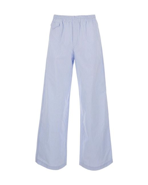 A.P.C. Blue Lou Striped Elastic-Waist Pants for men