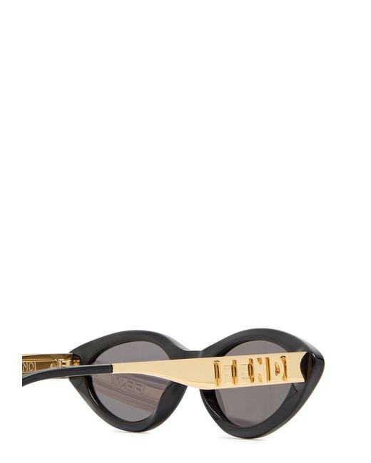 Fendi White Metal-Rimmed Sunglasses