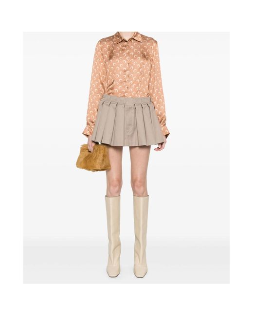 MARINE SERRE Pink Crescent Moon-Printed Buttoned Shirt