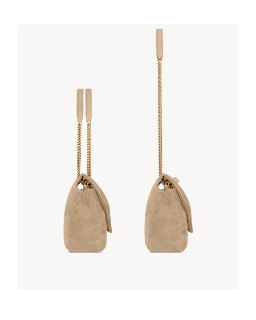 Saint Laurent Natural Calypso Logo Plaque Large Shoulder Bag