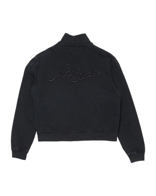 Acne Blue Zip-Up Sweatshirt for men