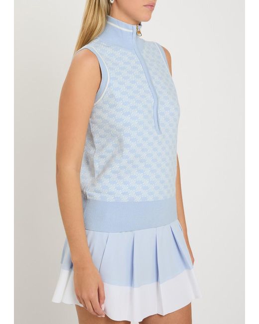 Varley Blue Stretchy Knit Top