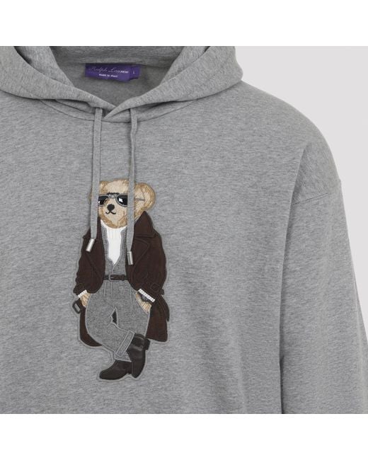 Ralph Lauren Gray Polo Bear Hooded Sweater for men