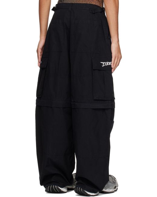 032c Black Intermission Utility Cargo Pants for men