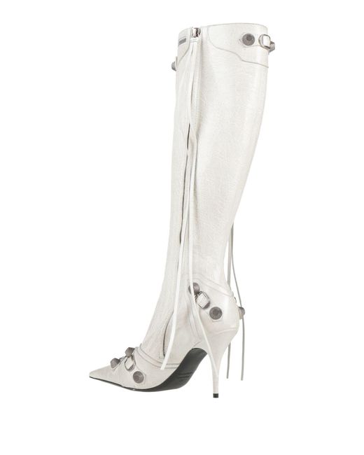 Balenciaga White Leather Boots