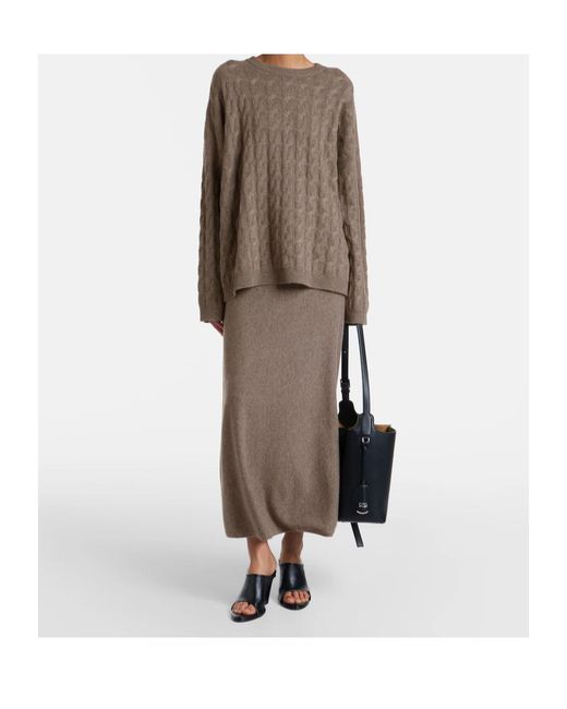Lisa Yang Brown Crew Neck Knit Sweater
