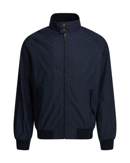 Valentino Blue Zip-Up High Neck Jacket for men