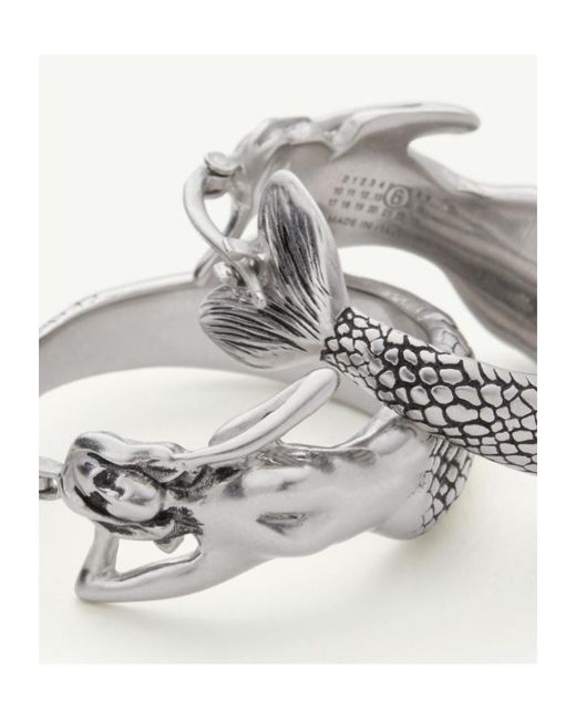 MM6 by Maison Margiela White Mermaid Hoop Earrings