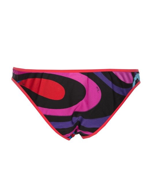 Emilio Pucci Red Marmo-Print Bikini Bottom
