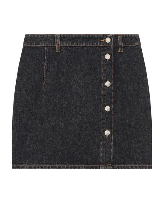 IRO Black Button-Front Mini Skirt