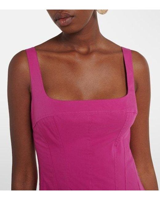 Jonathan Simkhai Pink Cotton-Blend Midi Dress