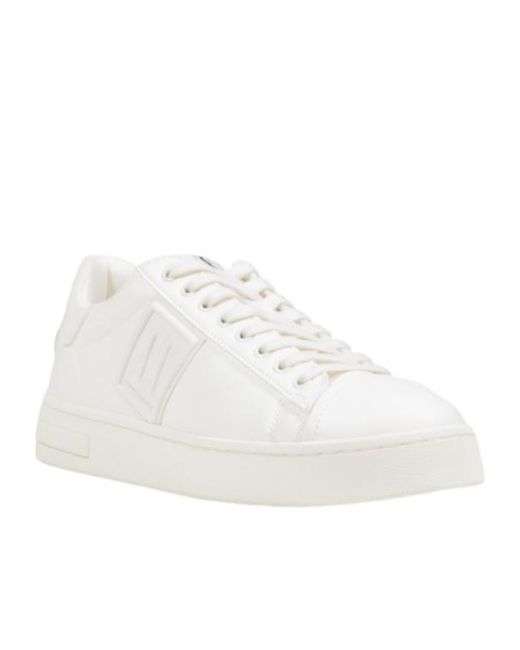 ARMANI EXCHANGE White Round-Toe Low-Top Casual Shoes for men