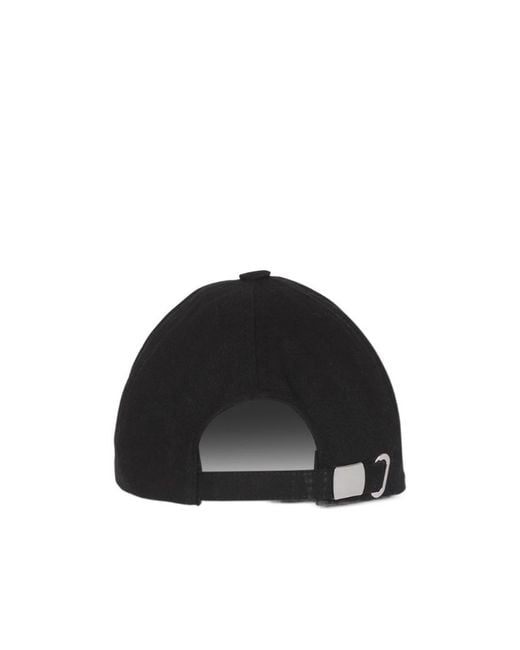 Balmain Black Cotton Cap With Logo