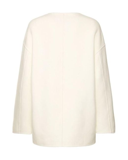 Loulou de Saison White Round-Neck Coat