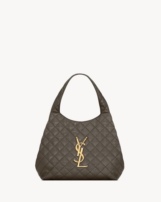 Saint Laurent Brown Icare Quilted Medium Tote Bag