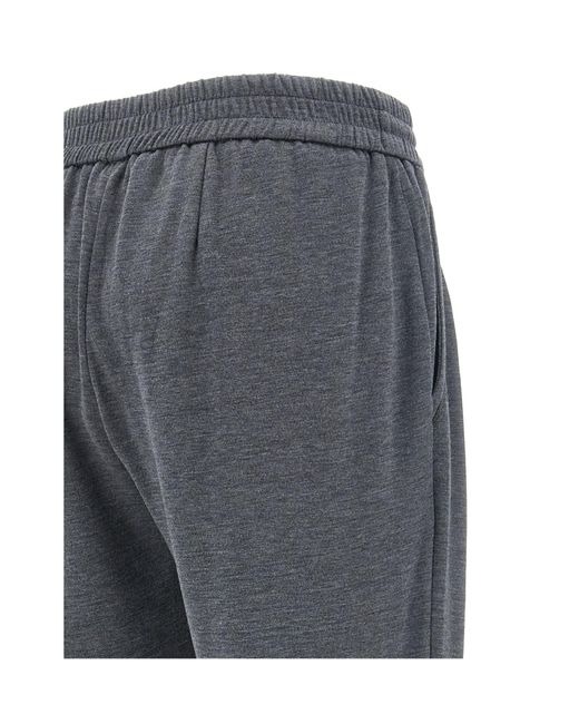 Brunello Cucinelli Gray Elastic Waistband Drawstring Joggers