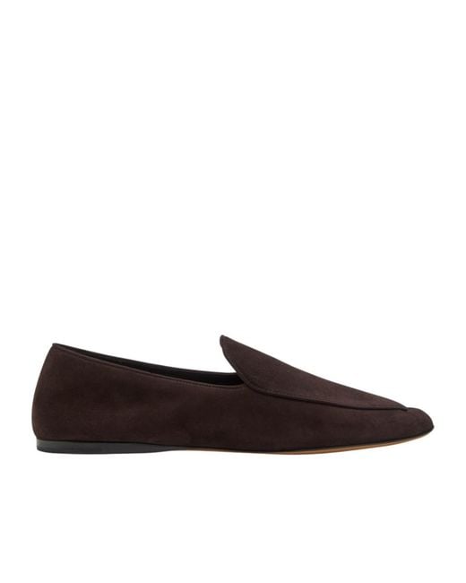 The Row Brown Awar Suede Loafers