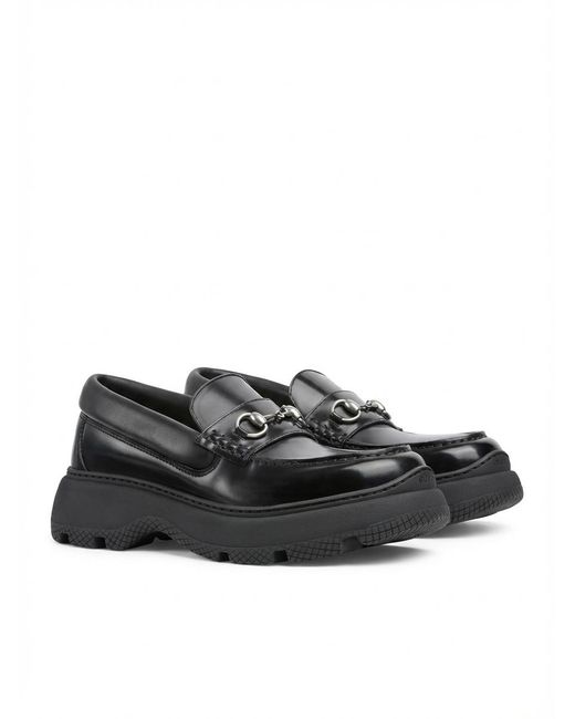 Gucci Black Leather Loafers for men