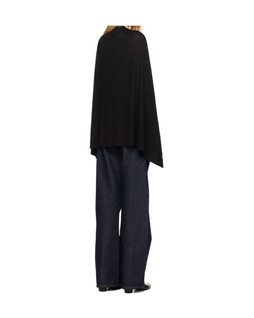 Totême  Black Totême Gathered Drawstring Cape