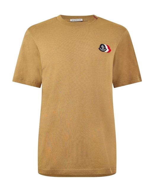 Moncler Natural Printed Logo T-Shirt for men