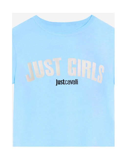 Just Cavalli Blue Just Girls Logo T-Shirt