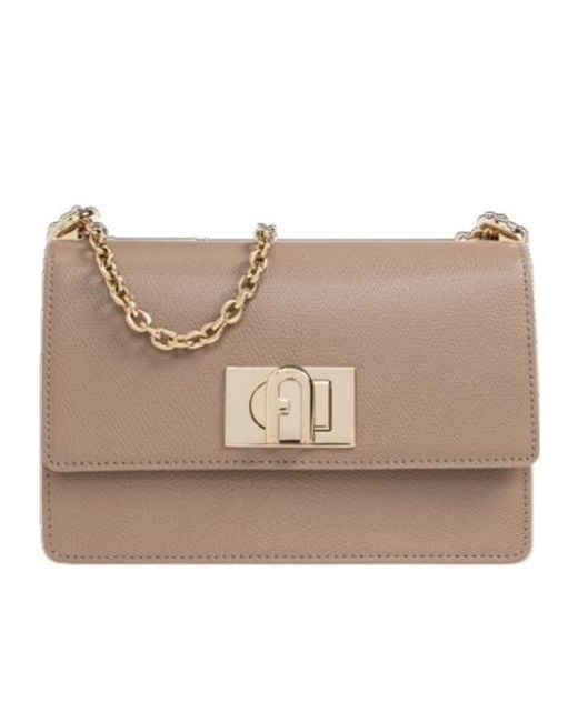 Furla Natural Logo Chain Shoulder Bag