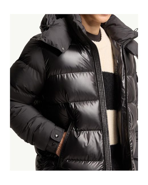 Moncler Black Maya Hooded Short Down Jacket for men