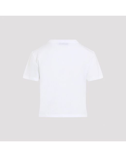 Miu Miu White Logo-Patch T-Shirt