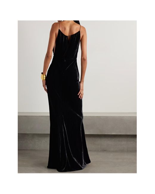 Nili Lotan Black Maxime Cutout Velvet Maxi Dress
