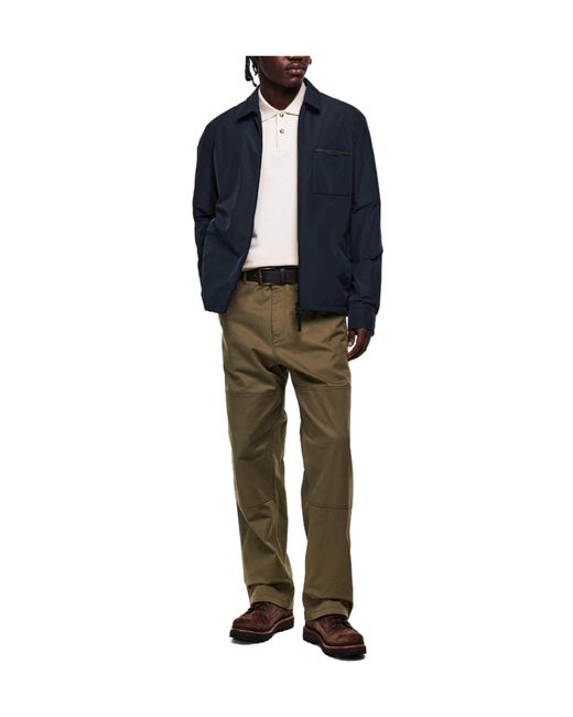 Moncler Blue Zip-Up Shirt Jacket for men