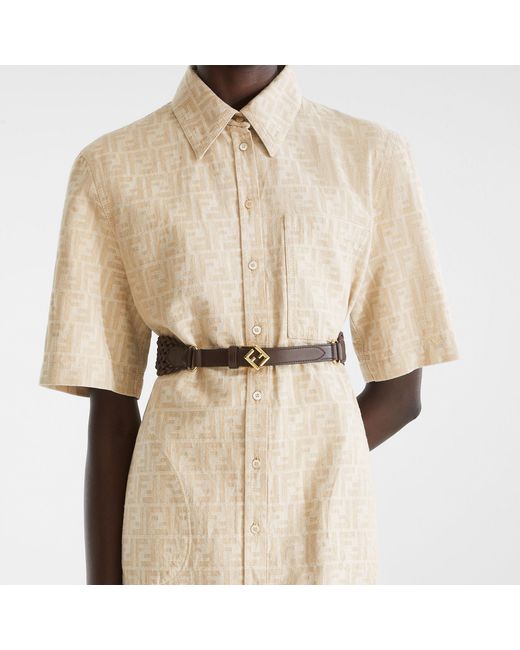 Fendi White Leather Belt