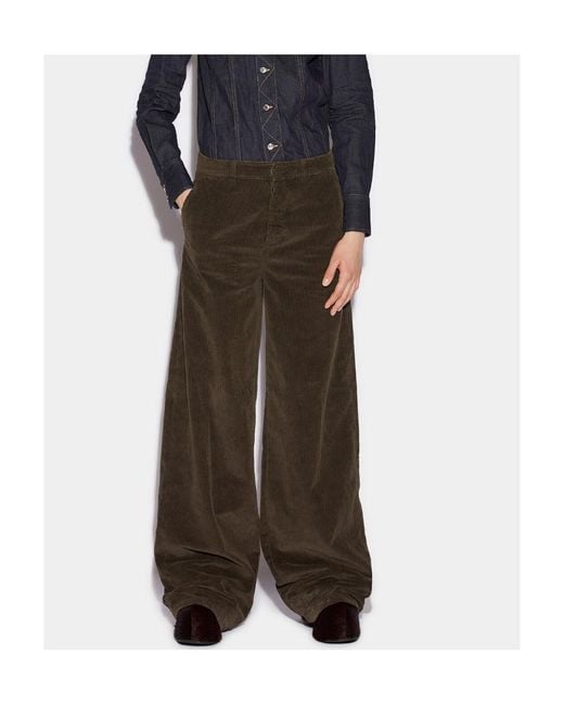DSquared² Black Baggy Cut Corduroy Trousers