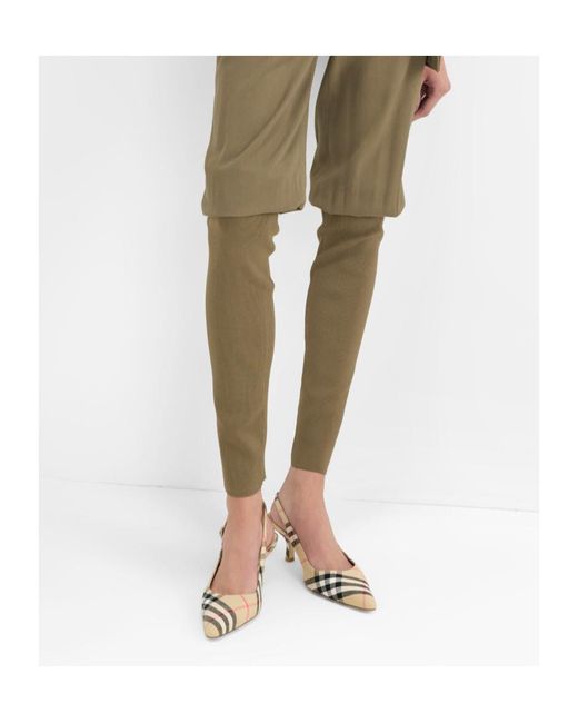 Burberry Metallic Check Dame Slingback Pumps