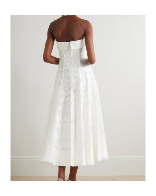 Jonathan Simkhai White Imogen Strapless Fil Coupé Jacquard Midi Dress