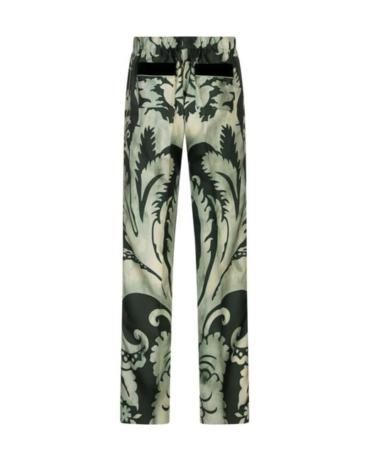 F.R.S For Restless Sleepers Green F.R. For Restless Sleepers Graphic Print Straight-Leg Pants