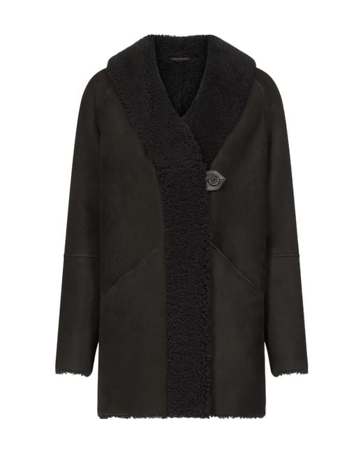 Loulou de Saison Black Isak Shearling Coat