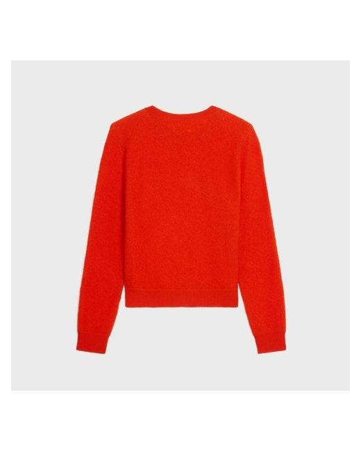 Céline Red Crew Neck Long-Sleeved Sweater for men