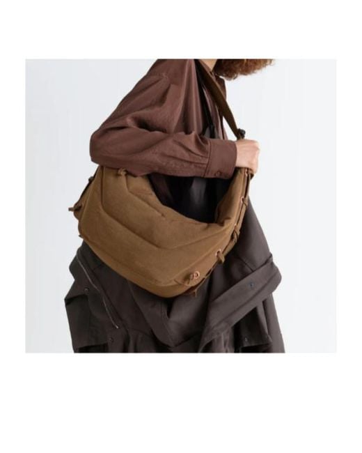 Lemaire Brown Quilted Lace-Up Shoulder Bag