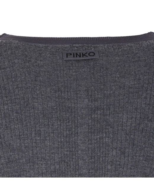 Pinko Blue V-Neck Button-Up Cardigan