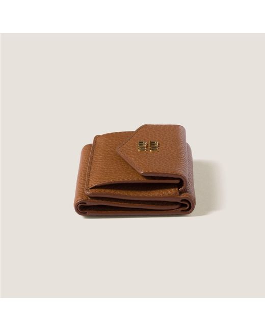 Miu Miu Brown Small Leather Wallet