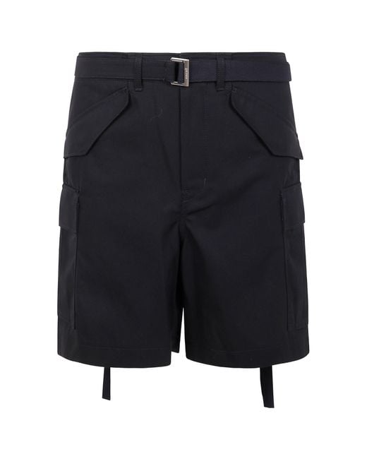 Sacai Blue Belted Cargo Shorts for men