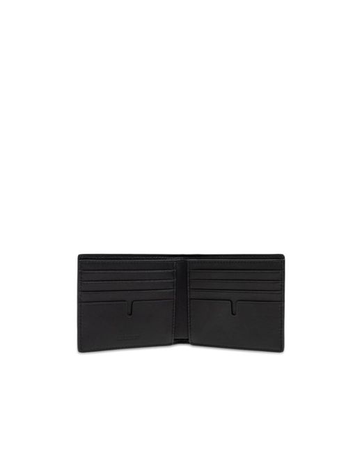 Burberry Black Checked Bi-Fold Wallet for men