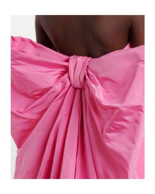 Carolina Herrera Pink Bow-Detail Strapless Crêpe Gown