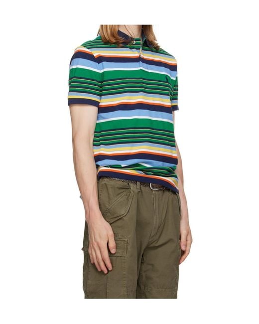 Polo Ralph Lauren Green Striped Polo Shirt for men