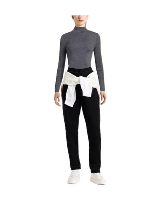 Weekend by Maxmara Blue Solid Color Slim-Fit Long Sleeve T-Shirt