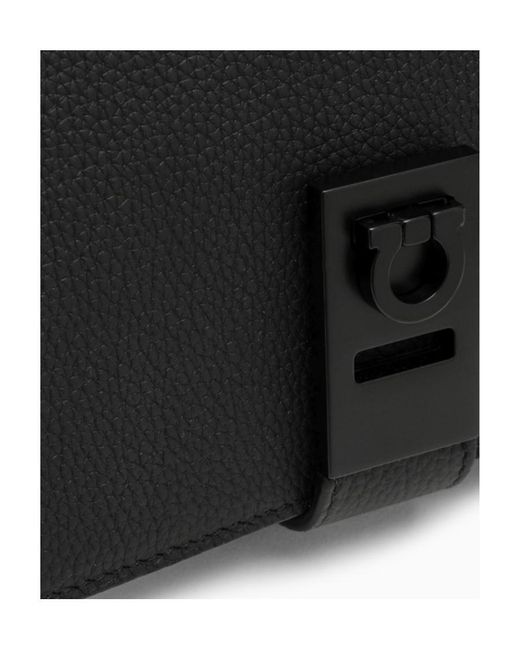 Ferragamo Black Gancini Buckle Pocket for men