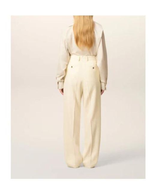AMI Natural Wide Leg Trousers