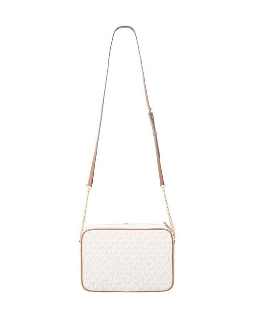 MICHAEL Michael Kors White Logo Printed Shoulder Bag
